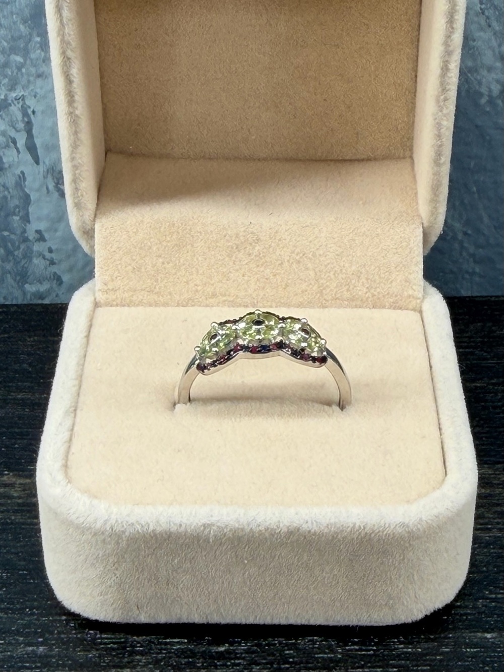 Natural Yellow & Blue Ceylon Sapphire w/ Ruby in 925 Sterling Silver Ring - Picture 8 of 13